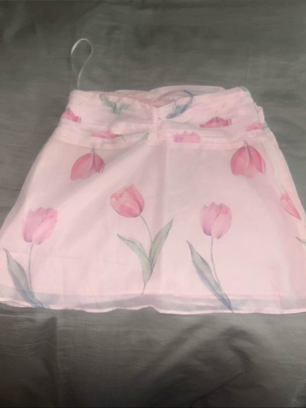 NWOT Pink Floral Tulip Mini Skirt